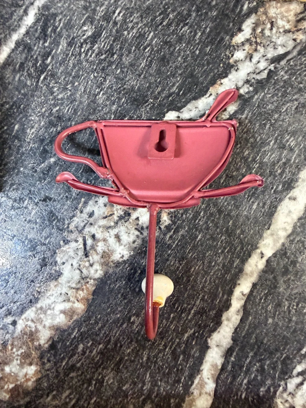 Vintage Style Red Metal Wall Hook